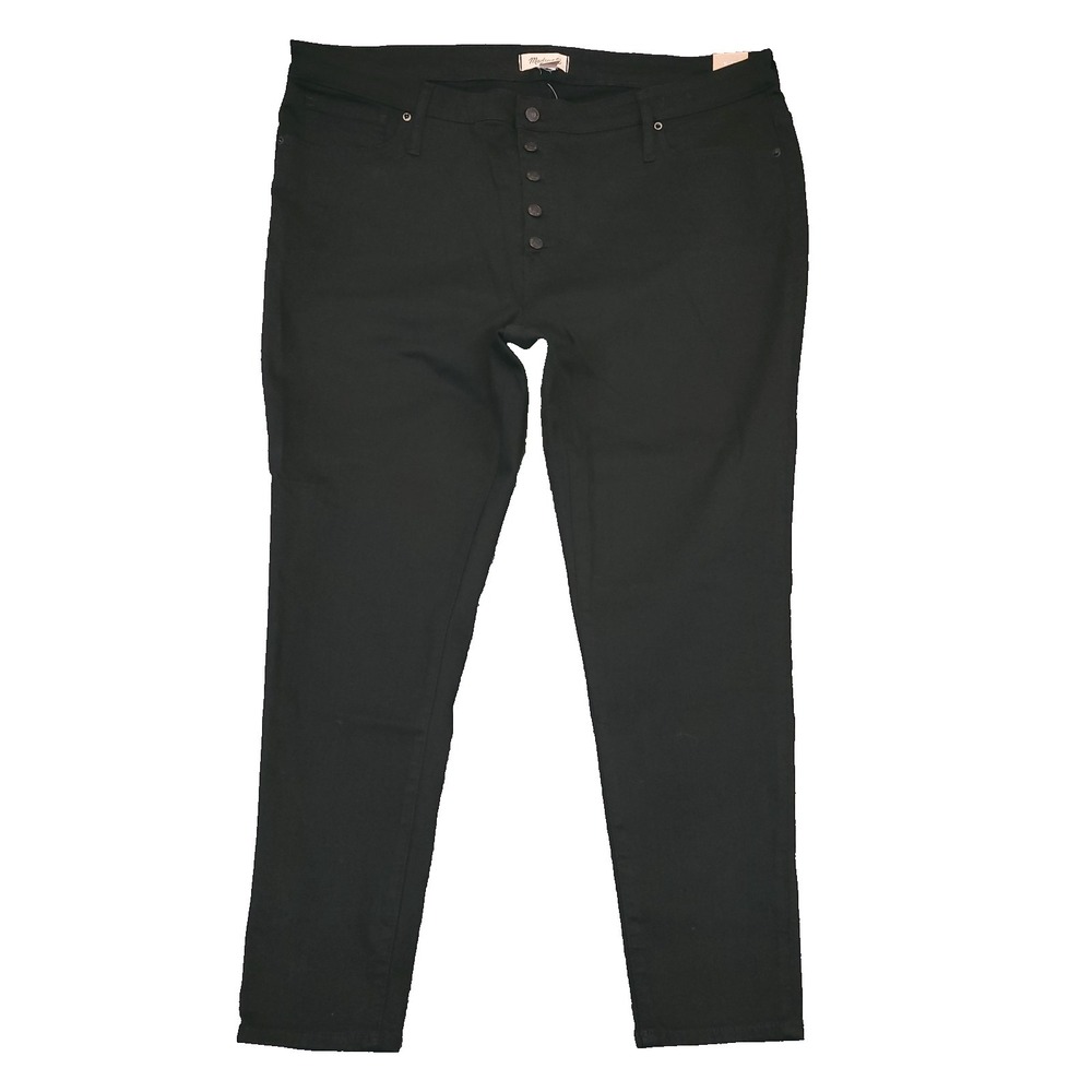 NWT Madewell Mid Rise Skinny Jeans Womens Sz 37 (46x28) Black High Rise